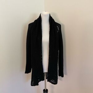 Soft Surroundings Black Open-Front Cardigan